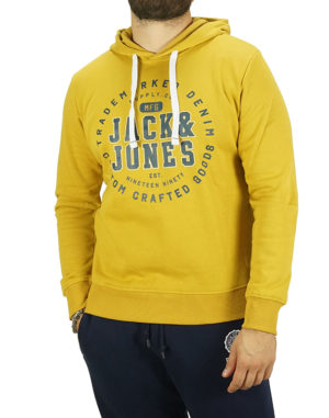 Jack & Jones Ανδρικό Βαμβακερό Φούτερ STAMP Κίτρινο Regular Fit (12211551) (60% Βαμβάκι, 40% Πολυεστέρας)