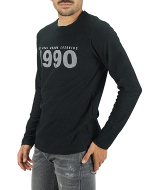 Real Brand Ανδρική Βαμβακερή Μπλούζα Μαύρο Slim Fit (06-506) (100% Βαμβάκι)