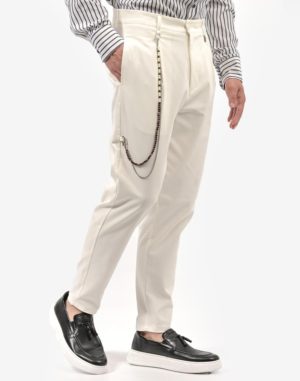 Vittorio Artist Ανδρικό Βαμβακερό Παντελόνι VARESE Άσπρο Loose Fit (VARESE) (61% Βαμβάκι, 34% Νάυλον, 5% Σπάντεξ)