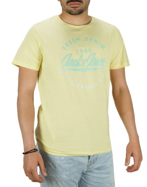 Jack & Jones Ανδρική Μπλούζα FRESH Κίτρινο Slim Fit (12200223) (97% Οργανικό Βαμβάκι, 3% Ελαστάνη)