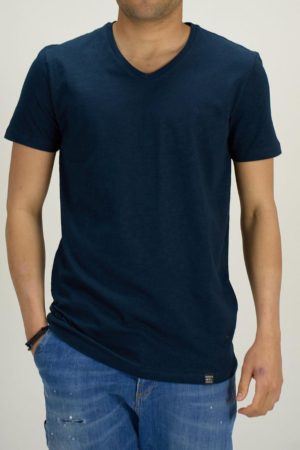 Paco Ανδρική Βαμβακερή Μπλούζα Σκούρο Μπλε Regular Fit (2431821) (100% Βαμβάκι)