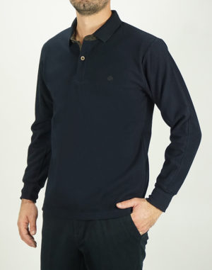 Everbest Ανδρική Βαμβακερή Μπλούζα Polo Σκούρο Μπλε Regular Fit (231-032) (65% Βαμβάκι, 35% Πολυεστέρας)