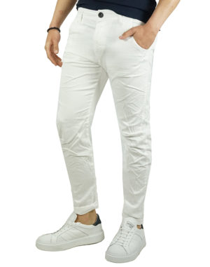 Cosi Ανδρικό Βαμβακερό Παντελόνι MONTICELLI Άσπρο Slim Fit (59-MONTICELLI) (97% Βαμβάκι, 3% Ελαστάνη)
