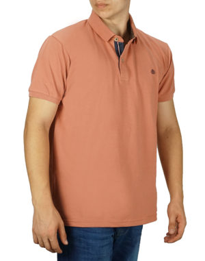 Everbest Ανδρική Βαμβακερή Μπλούζα Polo Σομόν Regular Fit (222-907) (100% Βαμβάκι)