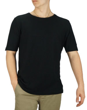Everbest Ανδρική Βαμβακερή Μπλούζα Μαύρο Slim Fit (222-930) (100% Βαμβάκι)