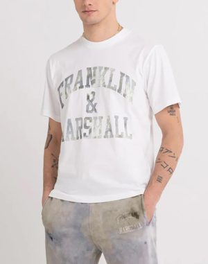 Franklin & Marshall Ανδρική Βαμβακερή Μπλούζα Άσπρο Regular Fit (JM3196.000.1009P01-011) (100% Βαμβάκι)