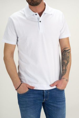 Paco Ανδρική Βαμβακερή Μπλούζα Polo Άσπρο Slim Fit (2431091 superior) (100% Βαμβάκι)