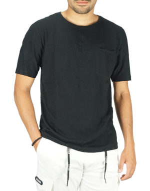 NDC Ανδρική Βαμβακερή Μπλούζα Μαύρο Slim Fit (222-933) (100% Βαμβάκι)