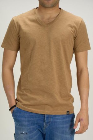 Paco Ανδρική Βαμβακερή Μπλούζα Καμηλό Regular Fit (2431821) (100% Βαμβάκι)