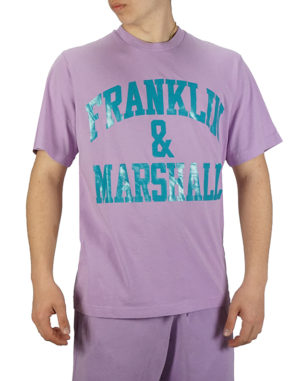 Franklin & Marshall Ανδρική Βαμβακερή Μπλούζα Λιλά Slim Fit (JM3011.000.1000P01-338) (100% Βαμβάκι)