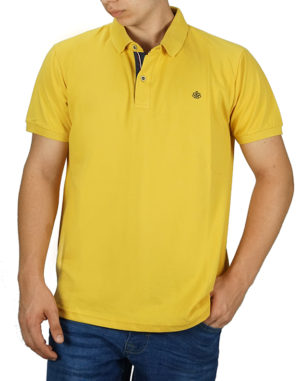 Everbest Ανδρική Βαμβακερή Μπλούζα Polo Κίτρινο Regular Fit (222-907) (100% Βαμβάκι)