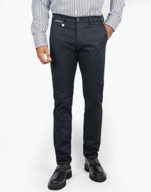 Vittorio Artist Ανδρικό Βαμβακερό Παντελόνι COMO Μαύρο Regular Fit (COMO) (98% Βαμβάκι, 2% Spandex)