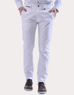 Vittorio Artist Ανδρικό Βαμβακερό Παντελόνι COMO Άσπρο Slim Fit (500-22-COMO) (97% Βαμβάκι, 3% Ελαστάνη)