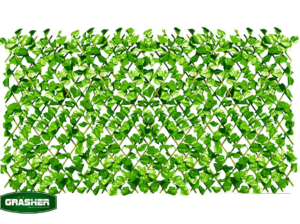 Συνθετική φυλλωσιά με ξύλινη πέργκολα ανοιχτό πράσινο GRASHER 1x2m