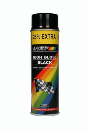 Σπρέι ακρυλικό χρώμα Μαύρο γυαλιστερό Motip 500ml