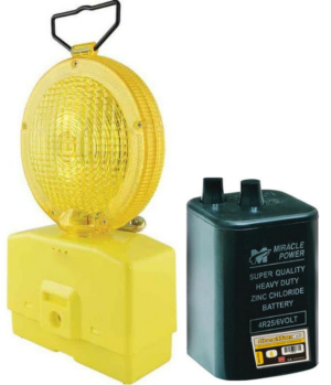 Φανάρι σήμανσης σε κίτρινο χρώμα Σετ μαζί με μπαταρία 4R25 6V Cresman