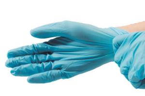 Γάντια βινιτρυλιου μπλε μιας χρήσης PVC Nitrile κουτί των 100 τμχ.