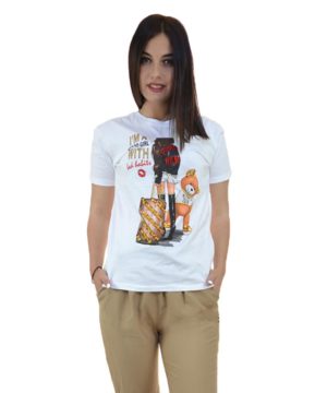 T-Shirt με Τύπωμα, Πούλιες + Χάντρες