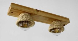 Πλαφονιέρα οροφής από ξύλο και σχοινί 360