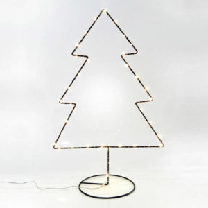 Χριστουγεννιάτικο μεταλλικό δενδράκι περίγραμμα 27x41 με 40 θερμά λευκά λαμπάκια LED με μπαταρίες για εσωτερικό χώρο | Eurolamp | 600-40175