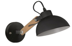 YQ-4004 POL BLACK METAL-WOOD WALL LAMP 1Ε1 | Homelighting | 77-4499