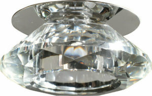 Spot χωνευτό Diamond με νίκελ βάση και διάφανο γυαλί Aca | SD8016T4G4