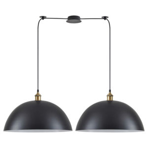 SE21-BR-10-BL2-MS50 MAGNUM Bronze Metal Pendant Black Shade with Black Fabric Cable | Homelighting | 77-8702