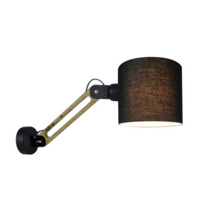 WL17013 ANGONA WALL LAMP BLACK AND WOOD COLOR 1E3 | Homelighting | 77-3655