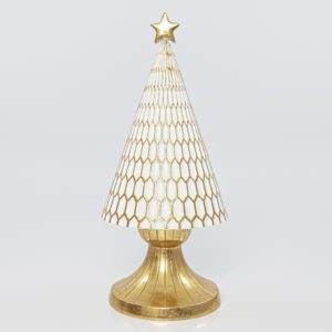 Χριστουγεννιάτικο Δεντράκι Λευκό Με Χρυσή Βάση | Eurolamp | 600-41160