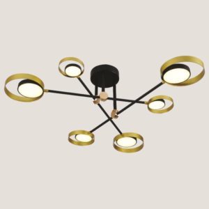 Κρεμαστό Μοντέρνο Πολύφωτο Φωτιστικό LED Μαύρο/Χρυσό | Eurolamp | 144-10010