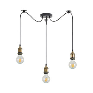 SE21-BR-10-BL3 MAGNUM Bronze Metal Pendant with Black Fabric Cable | Homelighting | 77-8690