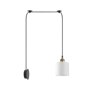 SE21-BR-10-BL1W-SH1 MAGNUM BRONZE White Fabric Wall Lamp | Homelighting | 77-8891