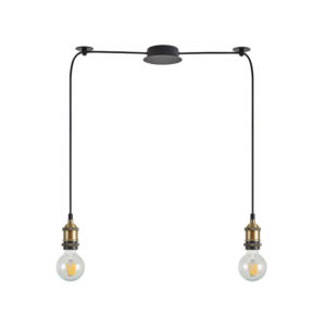 SE21-BR-10-BL2 MAGNUM Bronze Metal Pendant with Black Fabric Cable | Homelighting | 77-8691