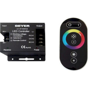 Ασύρματος ρεοστάτης και τηλεχειριστήριο αφής για ταινία LED RGB 360W | Geyer | LD-WT360RGB