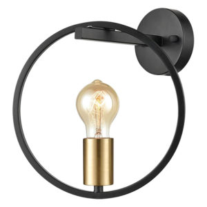 KQ 9016-1W HOOP WALL LAMP BLACK AND BRUSHED BRASS Γ4 | Homelighting | 77-8175