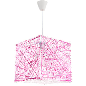 Φωτιστικό Οροφής Κύβος Ροζ Κρεμαστό Μονόφωτο Ακρυλικό-PVC Πλαστικό Φ30εκ. InLight | 4339-Ροζ