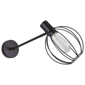 SE21-BL-22-GR2 ADEPT BLACK WALL LAMP BLACK METAL GRID | Homelighting | 77-8322