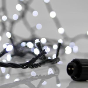 100 Χριστουγεννιάτικα λαμπάκια LED με επέκταση και μετασχηματιστή εκατό σε σειρά με ψυχρό λευκό φως | Eurolamp | 600-11300