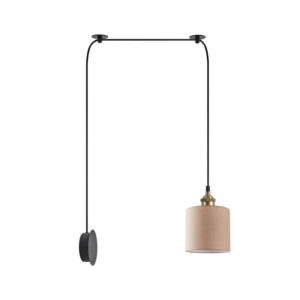 SE21-BR-10-BL1W-SH3 MAGNUM BRONZE Brown Fabric Wall Lamp | Homelighting | 77-8893