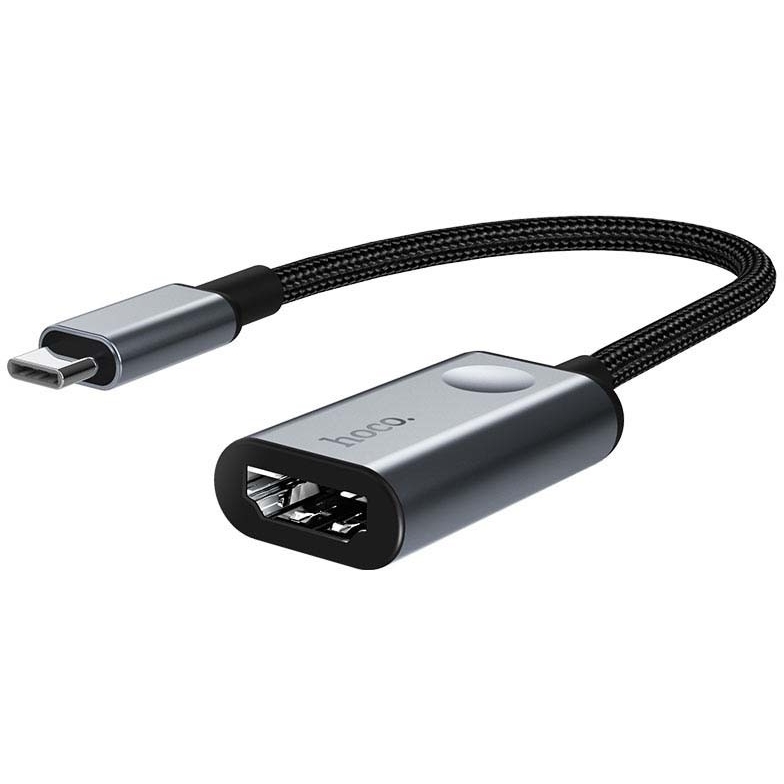 Καλώδιο Hoco HB21 USB-C σε HDMI Θηλυκό 4K 30Hz 3840X2160P Μαύρο-Ασημί 15cm.