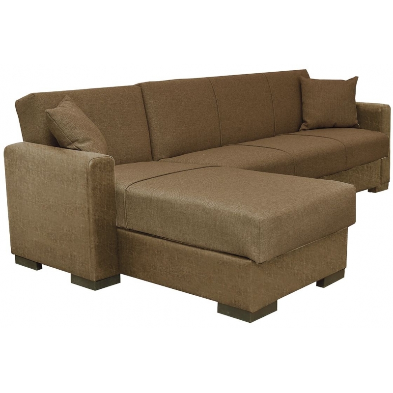 ArteLibre Καναπές Κρεβάτι Γωνιακός JOSE Καφέ Γκρι 270x165x84cm.( 3 άτοκες δόσεις.)