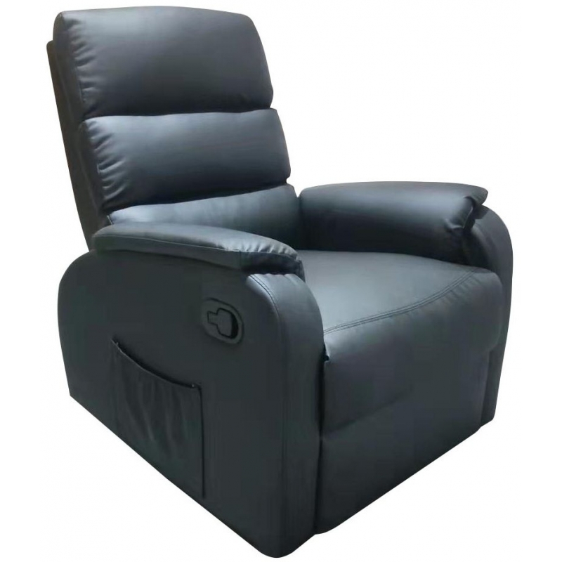 ArteLibre Πολυθρόνα Relax Με Μασάζ ΗΑΝΑ Μαύρο PU 77x90x99cm.( 3 άτοκες δόσεις.)