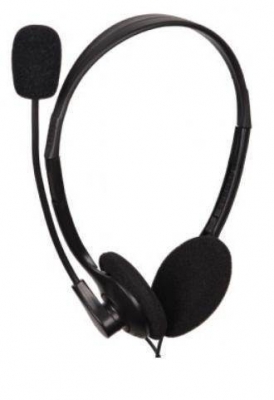 GEMBIRD STEREO HEADSET WITH VOLUME CONTROL BLACK MHS-123