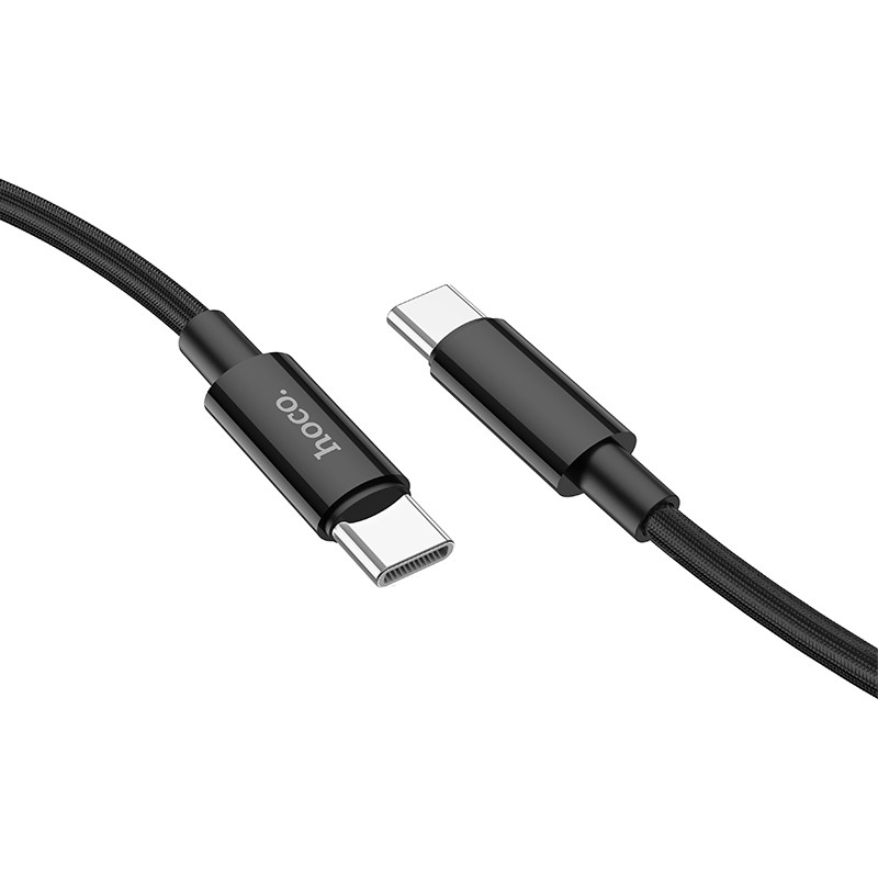 Καλώδιο σύνδεσης Hoco X68 True Color Braided USB-C σε USB-C 100W 3A Μαύρο 1m.