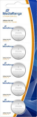 Μπαταρία Λιθίου MediaRange Coin Cells CR2016 3V (5 Pack) (MRBAT136).
