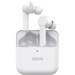 YISON earphones με θήκη φόρτισης T5, True Wireless, λευκά T5-WH.