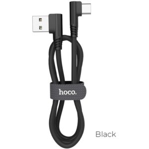 HOCO U83 PUISSANT SILICONE CHARGING CABLE FOR TYPE-C, ΜΑΥΡΟ