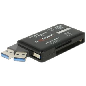 DELOCK USB 3.2 card reader 91758 για CF/SD/Micro SD/MS/M2/xD, μαύρο 91758.( 3 άτοκες δόσεις.)