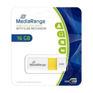 MediaRange USB 2.0 Flash Drive Color Edition 16GB (Yellow) (MR972).