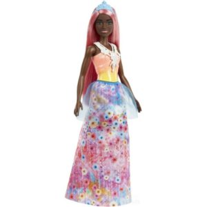 Mattel Barbie Dreamtopia: Princess Dark Skin Doll with Light-Pink Hair (HGR14).